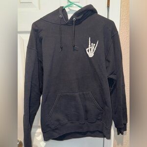 Men's Black Skeleton Hand Hoodie